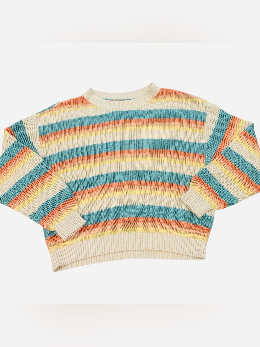 Billabong multi-colored striped knit crewneck sweater Size XL